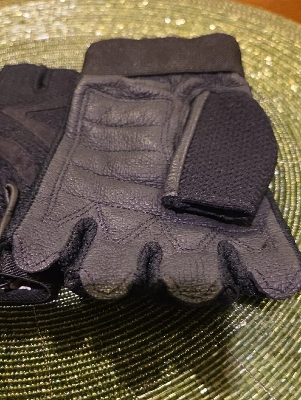 Harley-Davidson Women's Black and Orange Fingerless Riding Gloves